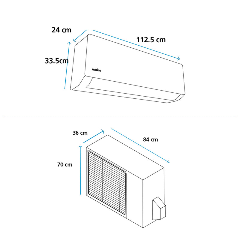 Aire Conv Mabe On/Off 24000BTU 220V Color Blanco MMT24CDBWCCC8
