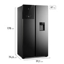 Nevecón Electrolux Side by Side No Frost 619L Negro ERS65F1C5BB