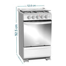 Estufa de Piso 4 Puestos 20" Inox con Horno y Grill EMC5140ANG0