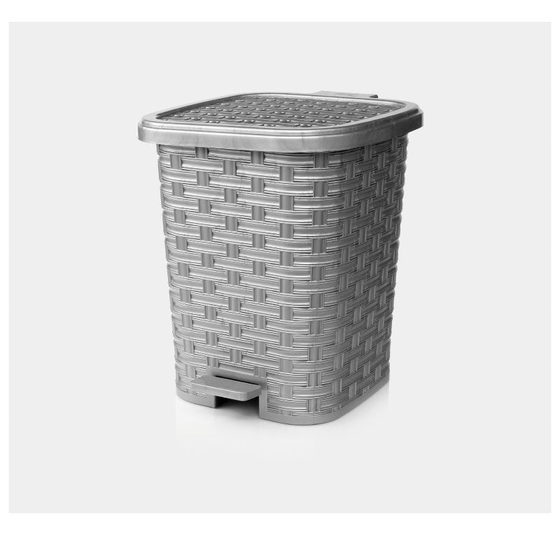 Papelera Rattan Gris Plata 07446GRISPLATA