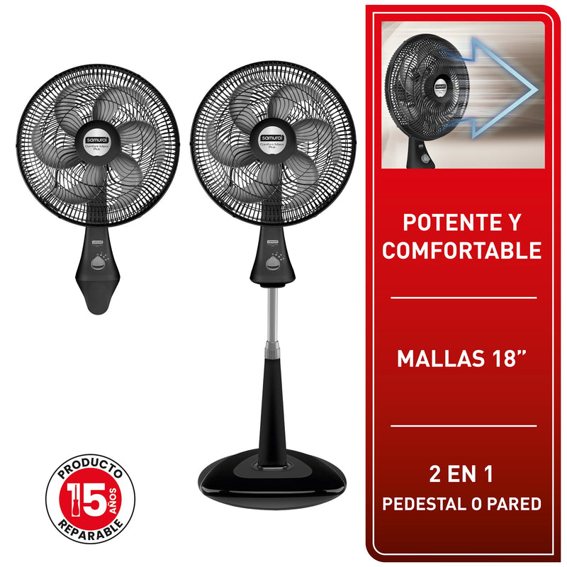 Ventilador Comfort Maxx Plus 2 en 1 Negro