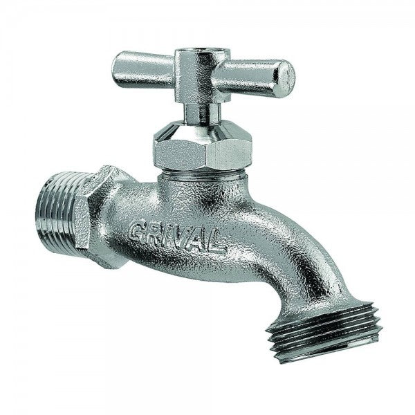 Llave Metálica De Jardín Para Manguera Cromo Satinado Liviana x 6 Unidades 797273331