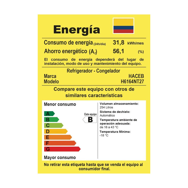 Nevera No Frost Sin Escarcha 271 Litros Manija Externa R2 Inoxidable Negro 9002924