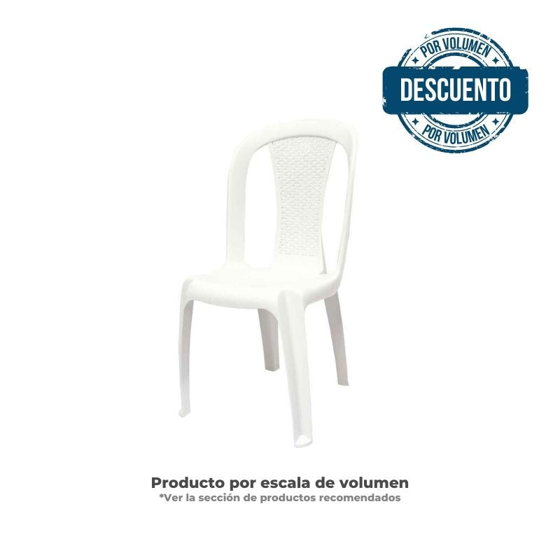 Silla Crystal Sin Brazos Espaldar Malla Peletizada - Blanco