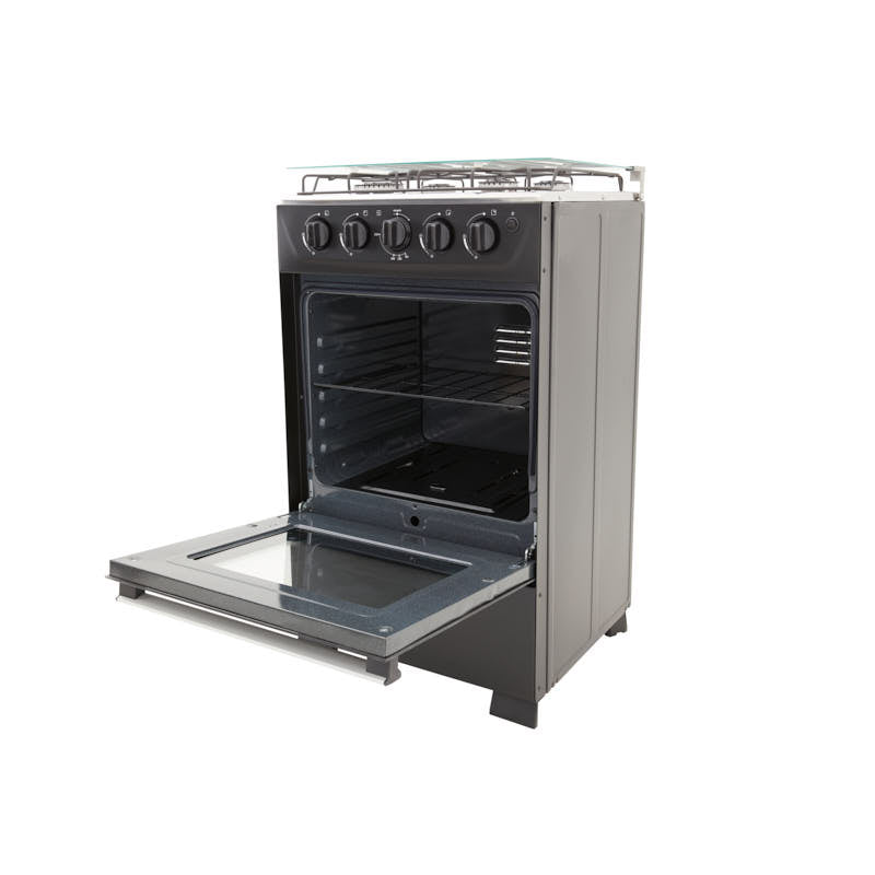 Estufa de piso Romero de 50cm con tapa de vidrio color negro - Gas Natural. 9002403