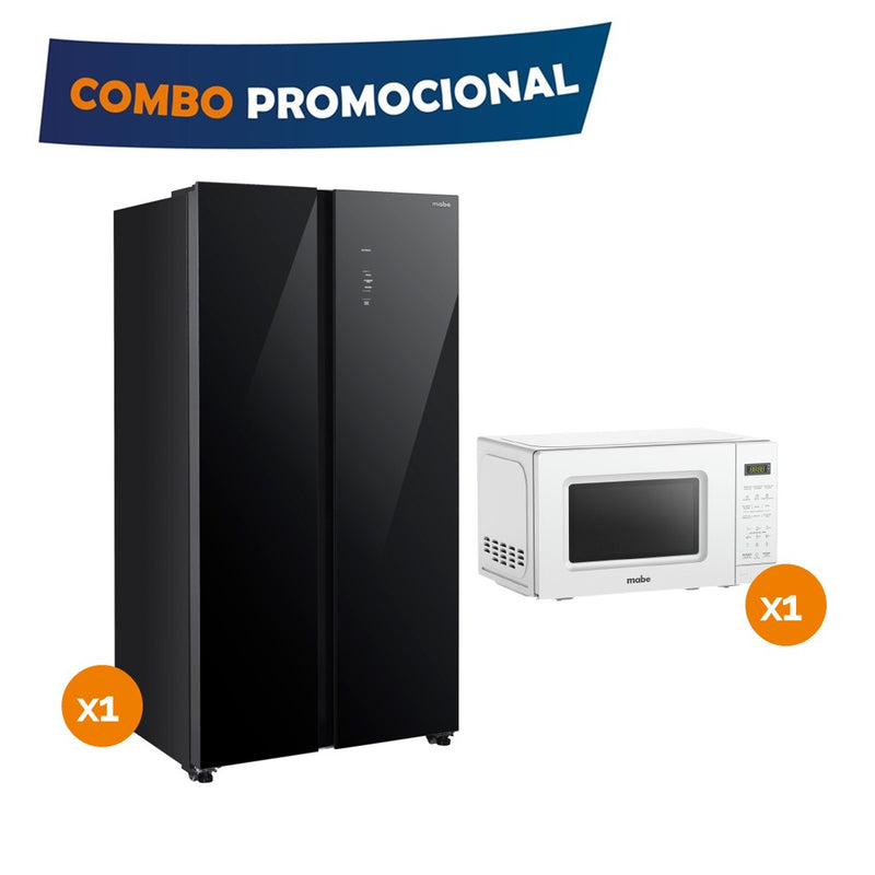 Combo Nevecon Mabe SBS 631Lt + Horno Microondas 0.7 110v Blanco  COMBO631MICRO