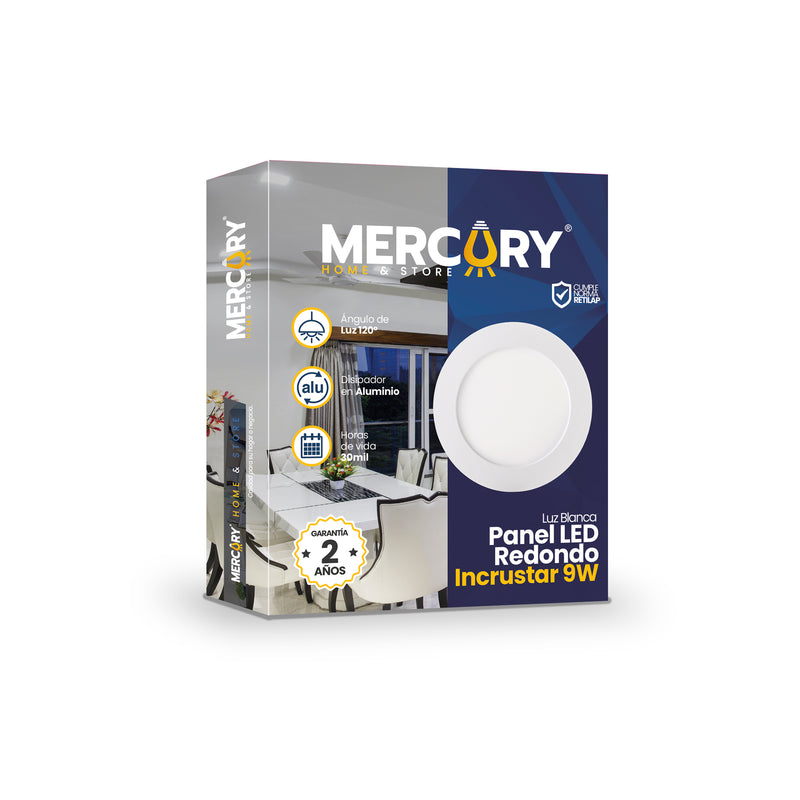 Panel LED de 9 Watts 5" Blanco Redondo para Incrustar x 1 Unidad IPL04