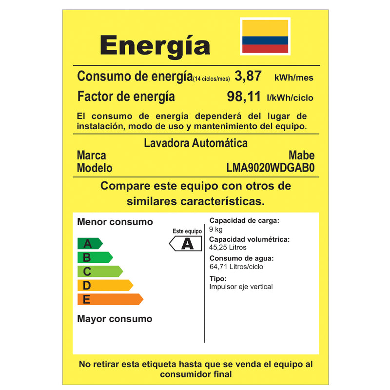 Lavadora Automática de 9 Kg Diamond Gray