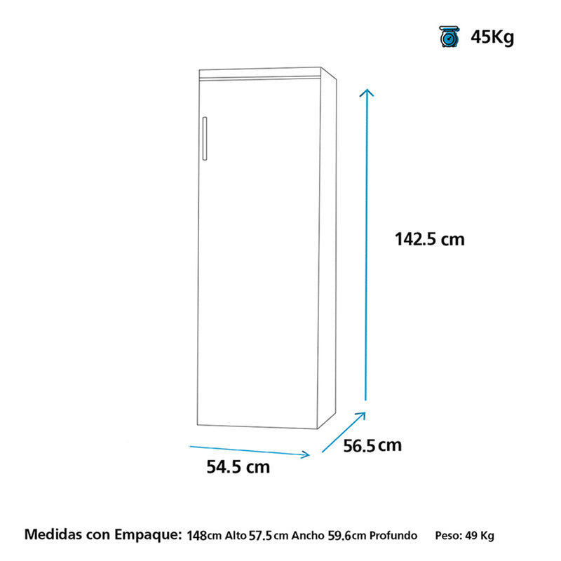 Congelador Vertical de 200 Litros Silver