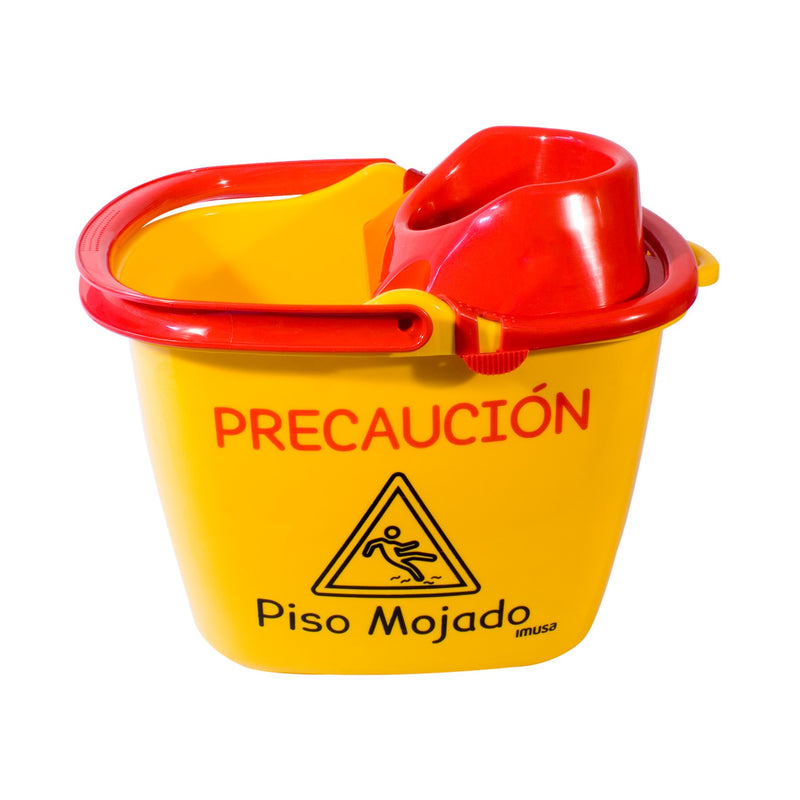 Balde Con Escurridor de 14 Litros Con Imprenta "Precaución" 1335200