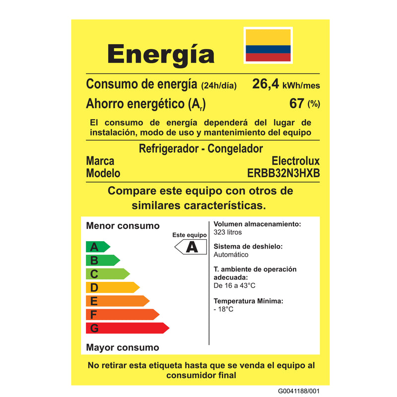Nevera No Frost Bottom Freezer 323 Litros Negro ERBB32N3HXB