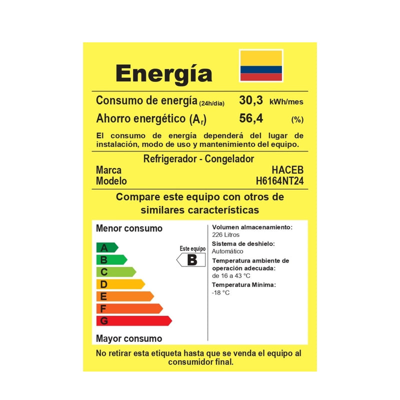 Nevera No Frost Siberia 240Lt Manija Interna de Titanio