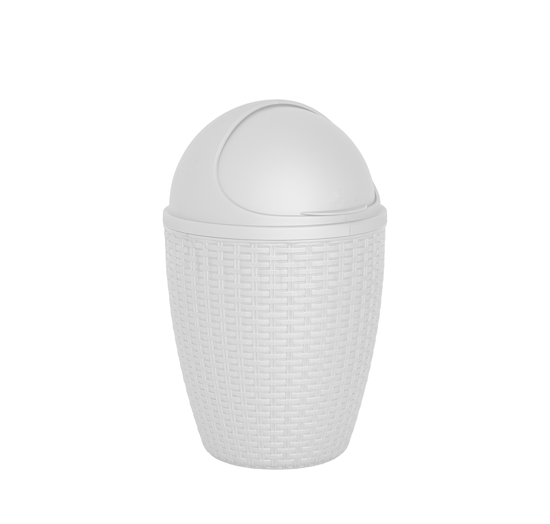 Papelera Rattan Polar Blanco