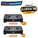 Combo Pague 15 Lleve 16 Cocinetas Haceb Arezo 2 Puestos Gris Mixto (4 GP + 12 GN) COMBO15X16MX2