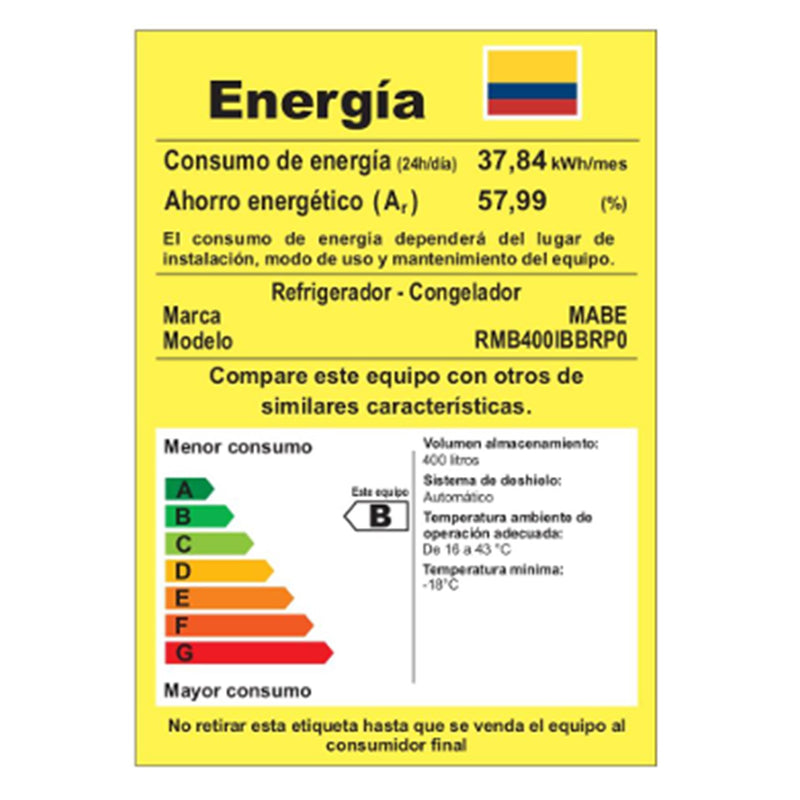 Nevera No Frost Mabe de 418 Litros Black Steel RMB400IBBRP0