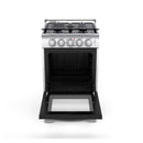 Estufa de Piso 4 Puestos 19" 110V Inox con Tapa de Vidrio TX1G-7CON