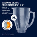 Licuadora Oster Vortex 800W Vaso de Vidrio 1.6L Negro 2233933